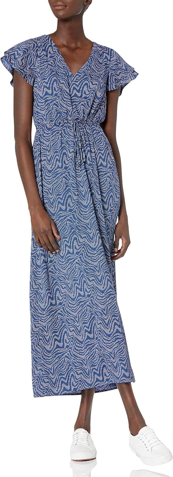 Goodthreads Women's Georgette Ruffle-Sleeve Maxi Dress | Amazon (US)