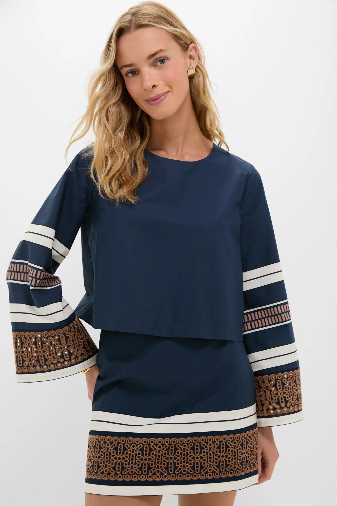 Riverside Stripe Cotton Eyelet Maxine Top | Tuckernuck (US)