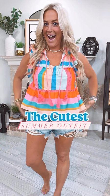 The cutest summer outfit inspo!!!
Amazon summer  top - size small 
Target denim shorts / medium 

#LTKStyleTip #LTKTravel #LTKSaleAlert