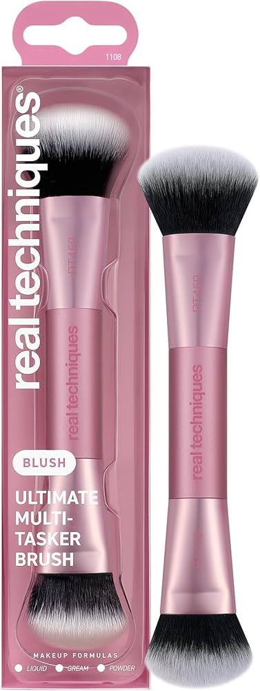Real Techniques Ultimate Multi Tasker Brush, Dual-Ended Makeup Brush for Foundation, Blush Bronze... | Amazon (US)