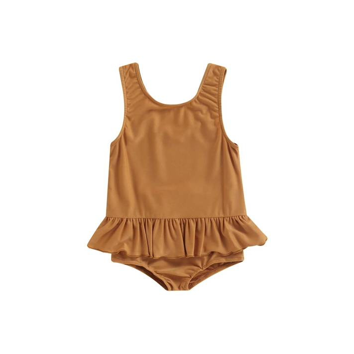Genuiskids Infant Toddler Baby Girl Swimsuit Sleeveless Ruffle One Piece Bathing Suit Swimwear Ki... | Walmart (US)