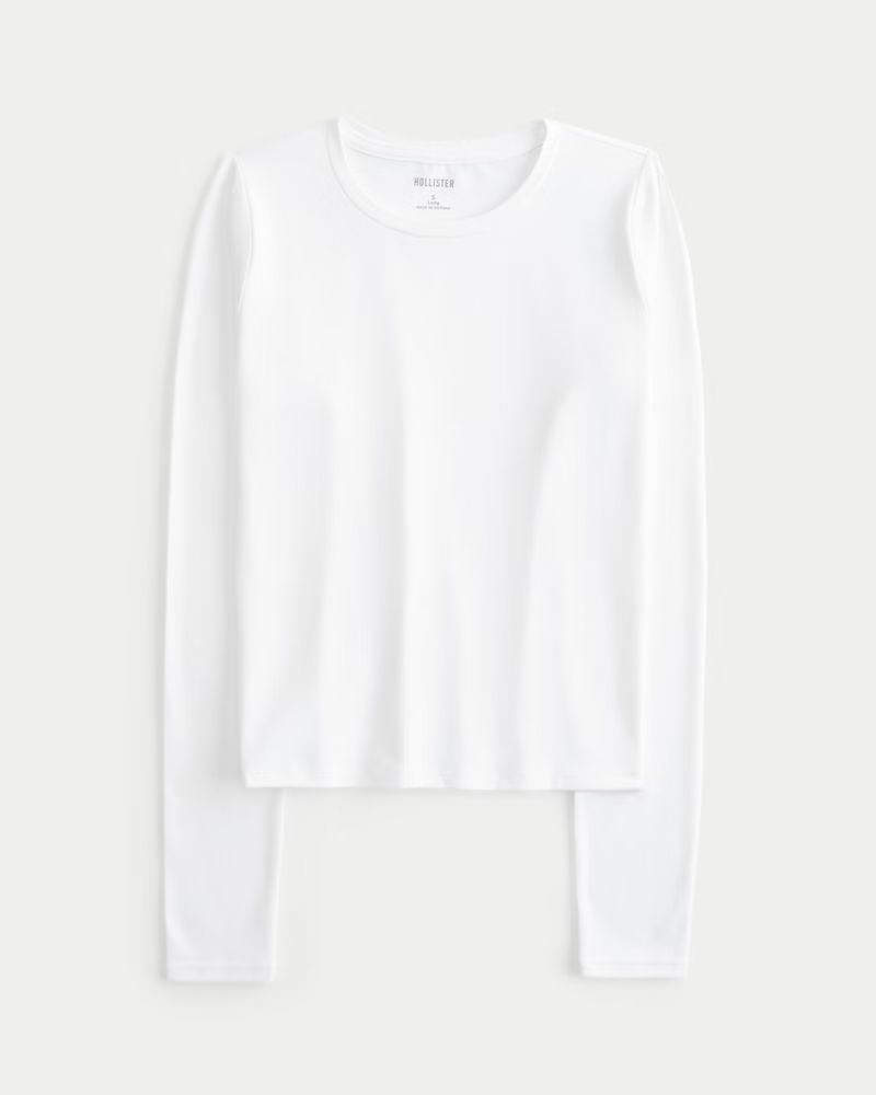 Soft Stretch Seamless Fabric Long-Sleeve Crew Top | Hollister (US)