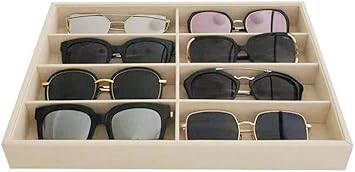 Large Beige Premium Quality Velvet Glasses Box Tray Stackable Practical Trade Show Home Use Jewel... | Amazon (US)