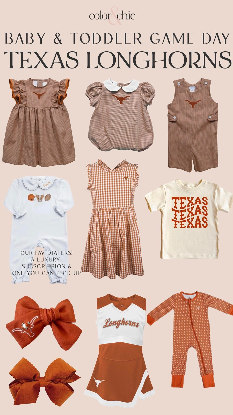 Texas Longhorns game day outfits! Toddler girl game day dresses or baby girl outfits for college game day. From gingham dresses to t-shirts to burnt orange bows.

#LTKmomlife #LTKBaby #LTKKids