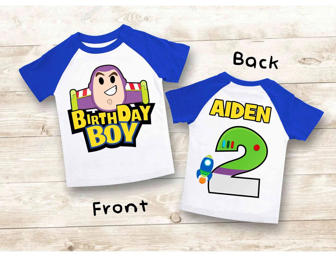 Space  Birthday T Shirt, Toy theme Party, buzz lightyear Personalized shirt, Gift Birthday Shirt,... | Etsy (US)