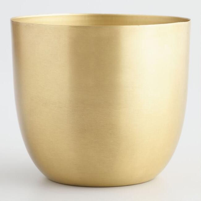 Medium Brass Planter | World Market