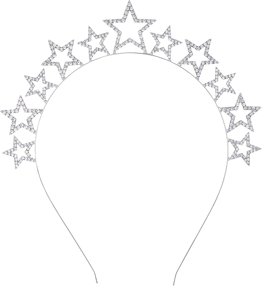 Halo Crown Stars Rhinestone Crown Headbands Goddess Headpiece Crystal Halo Headbands | Amazon (US)