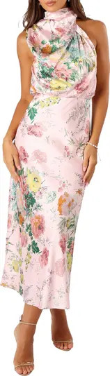 Petal & Pup Anabelle Floral Mock Neck Satin Cocktail Dress | Nordstrom | Nordstrom