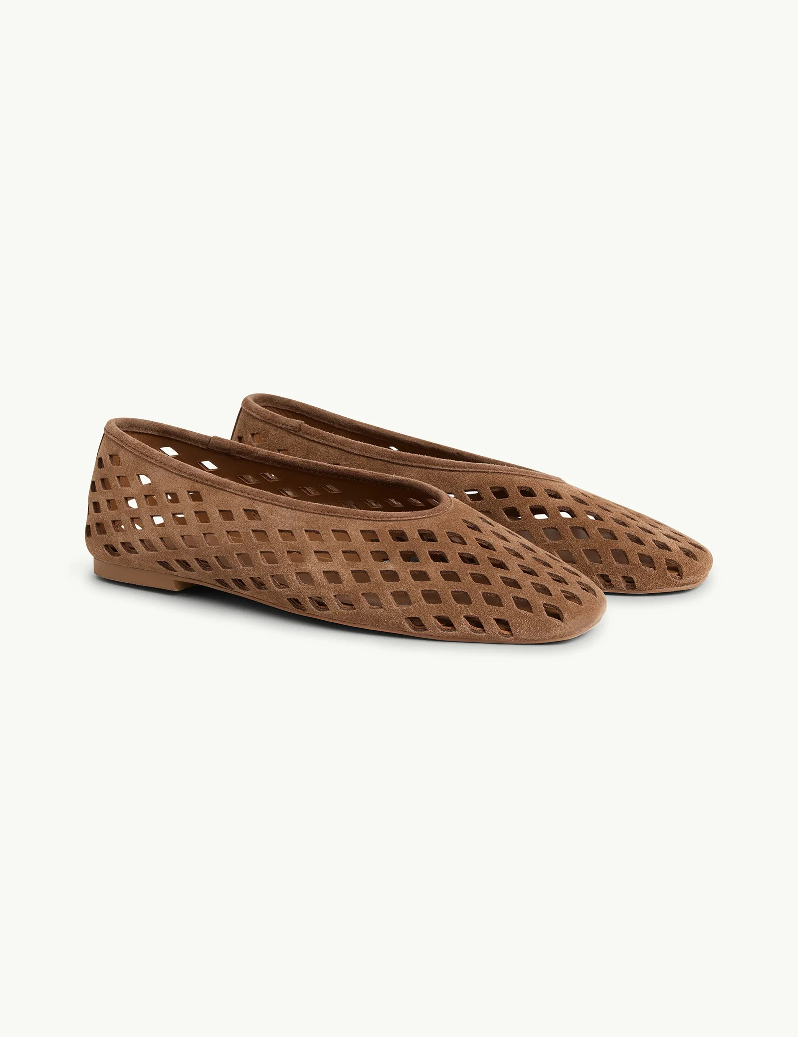Brown Suede Cut Out Ballet Flats | Nobody's Child