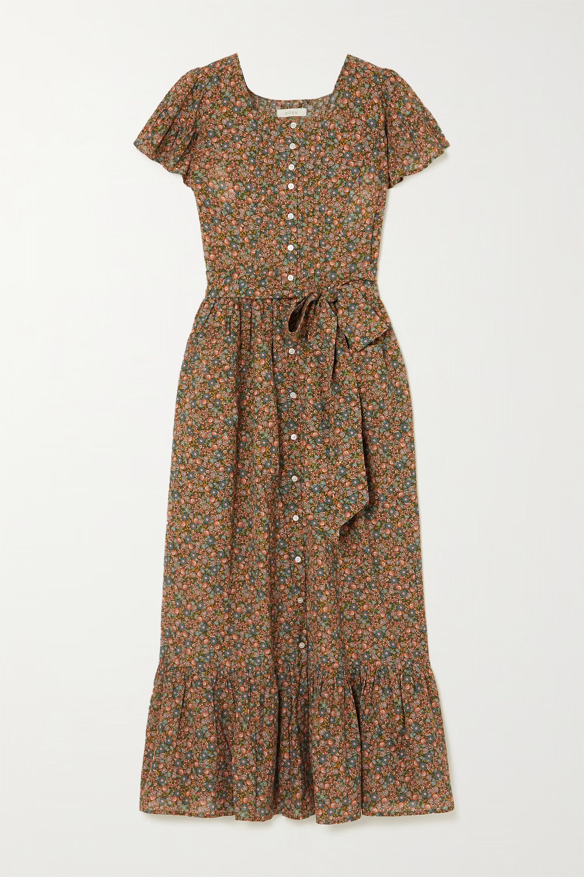 Marfa belted floral-print organic cotton-blend midi dress | NET-A-PORTER (US)