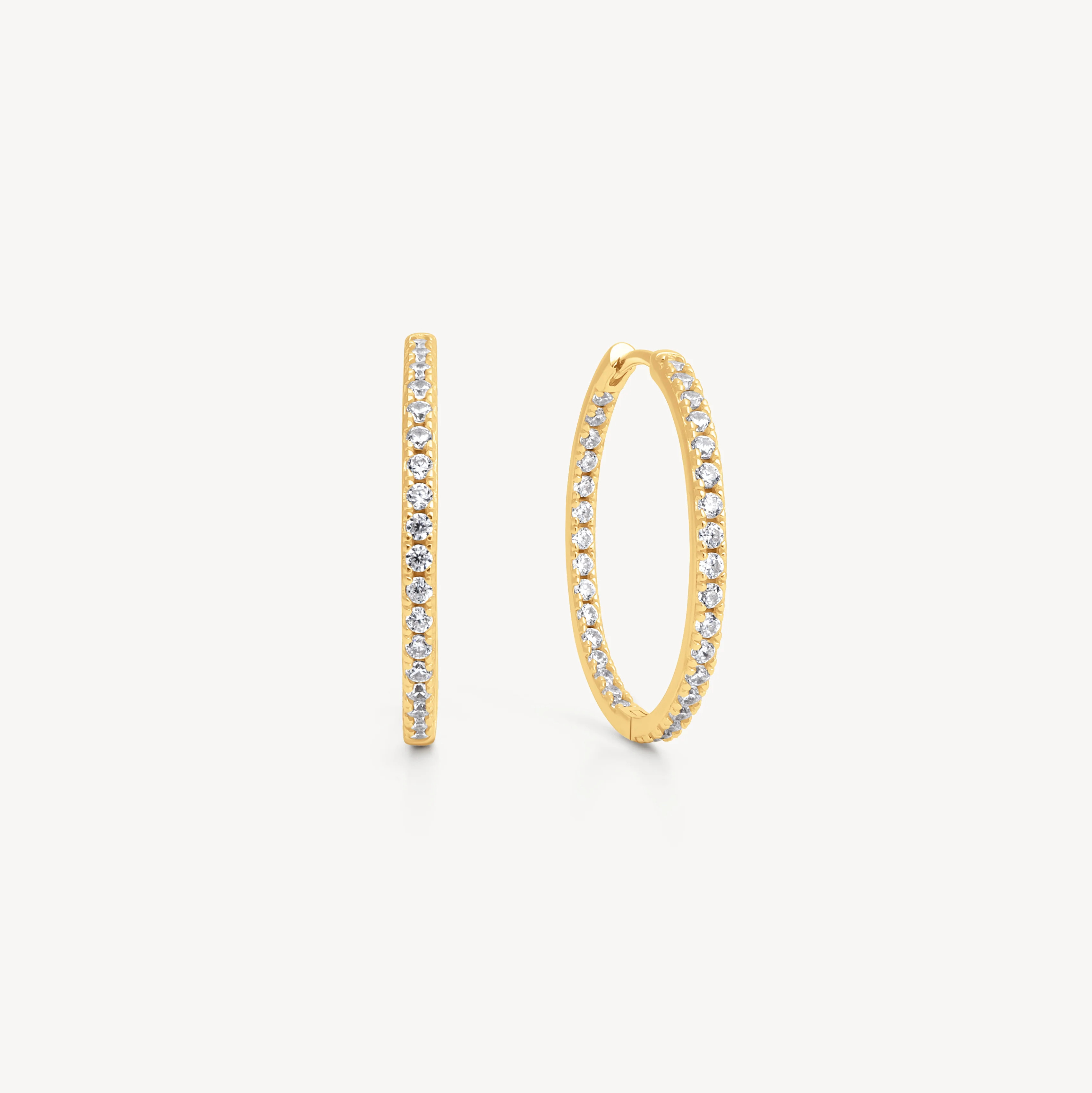 Medium Pavé Hoop Earrings | Hillberg & Berk | Hillberg & Berk