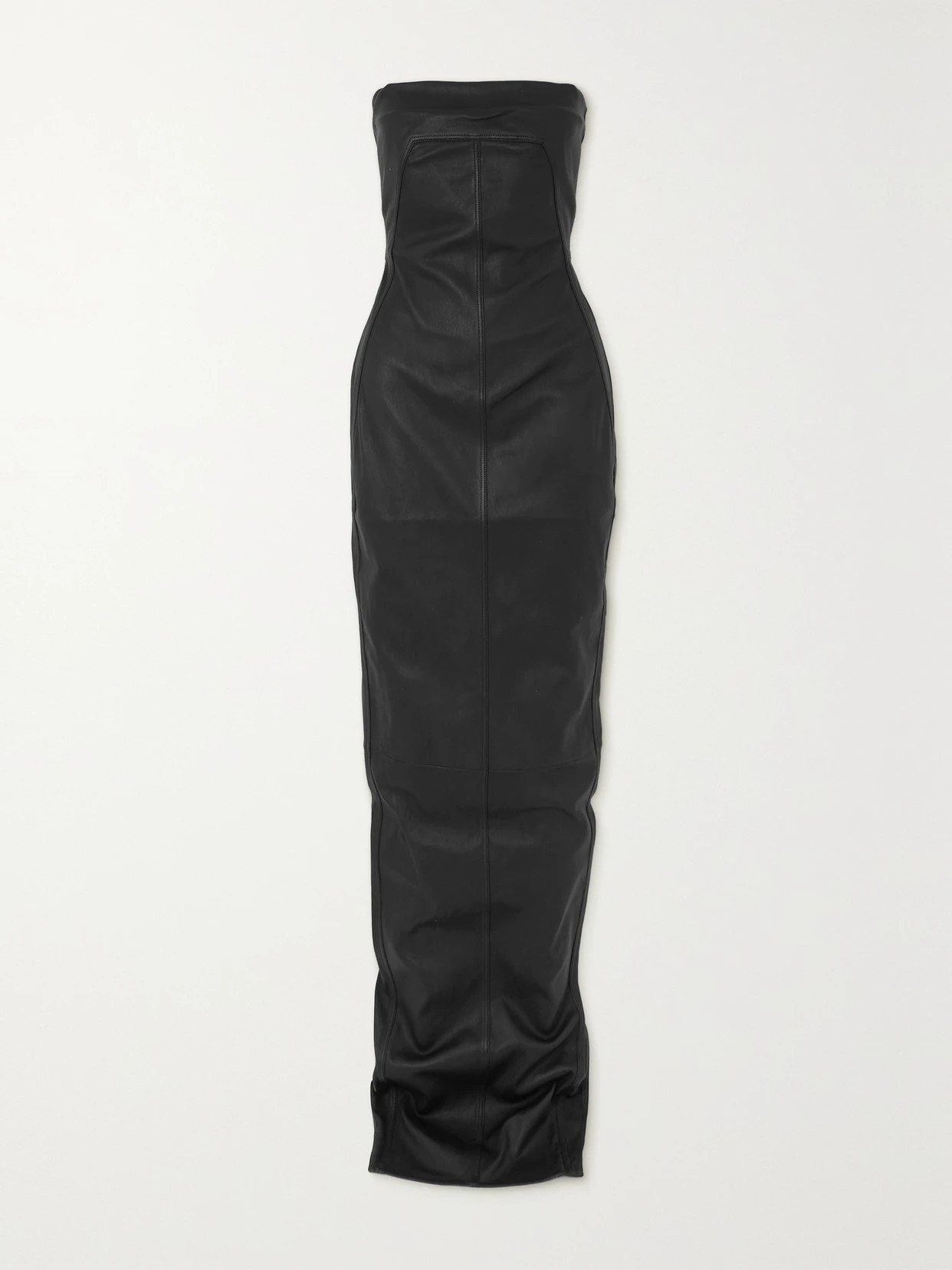 Rick Owens - Strapless Stretch Leather And Cotton-blend Gown - Black | NET-A-PORTER (UK & EU)