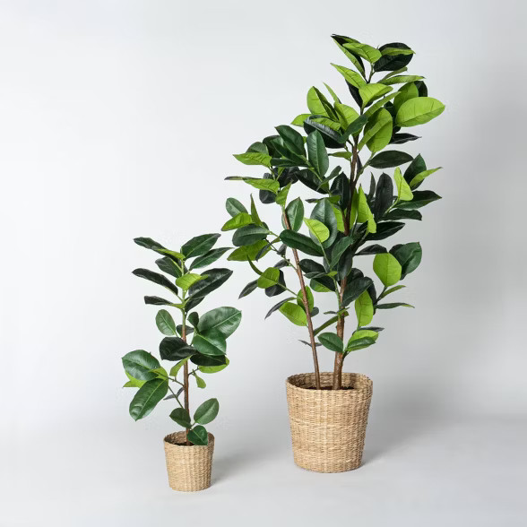 Artificial Rubber Leaf Tree in Pot Green - Threshold™ designed with Studio McGee | Target