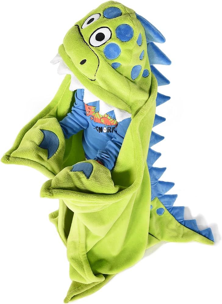 Lazy One Wearable Hooded Blanket for Kids, Animal Hooded Blanket (Dino Blanket) | Amazon (US)