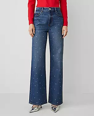 The Petite Embellished Wide-Leg Jean | Ann Taylor (US)