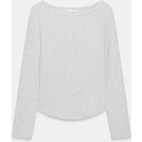 Zara - Boat Neck T-Shirt - Light Grey - M - Woman | Zara UK