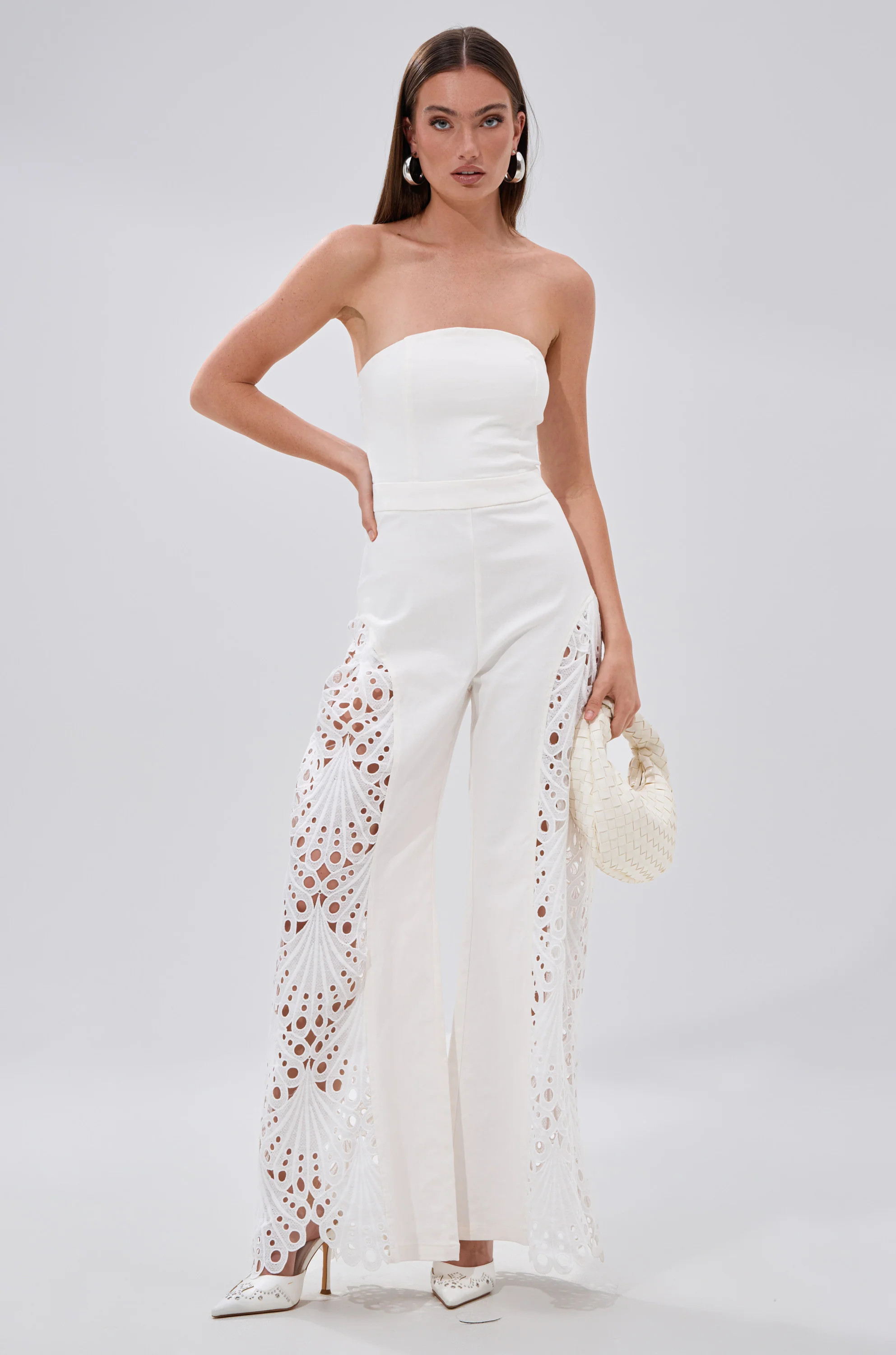 EASY BREEZY DENIM JUMPSUIT IN WHITE | AKIRA