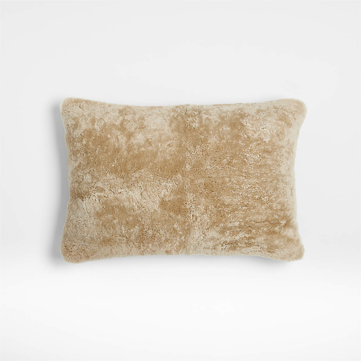Malmo Shearling 22"x15" Camel Tan Lumbar Pillow Cover + Reviews | Crate & Barrel | Crate & Barrel