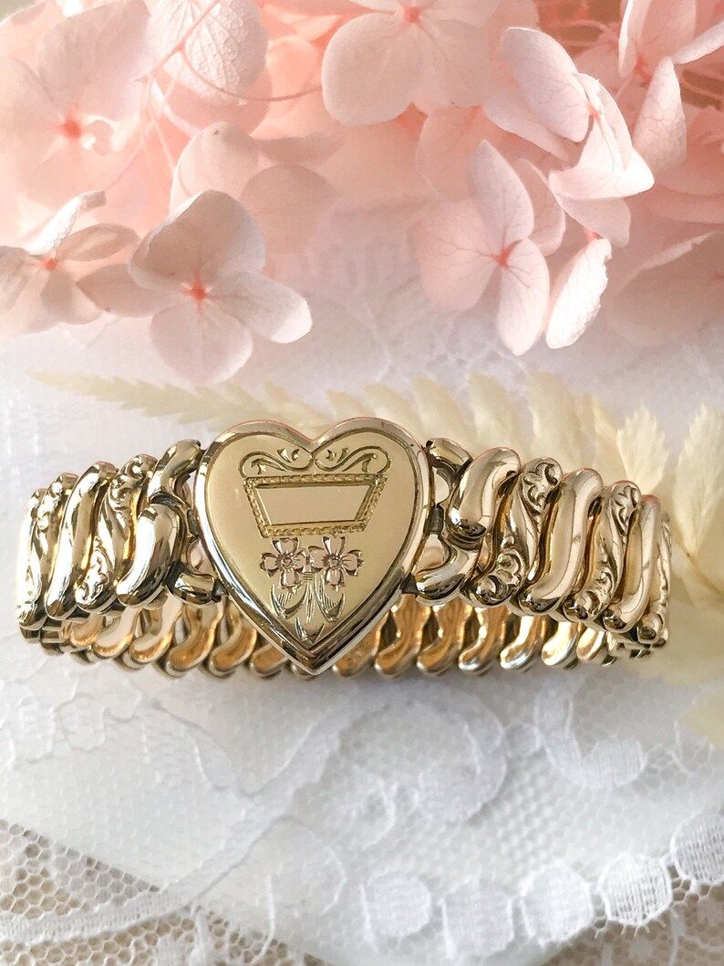Sweetheart Bracelet | Vintage Stretch Bracelet | American Queen Expansion Bracelet | Sweetheart E... | Etsy (US)