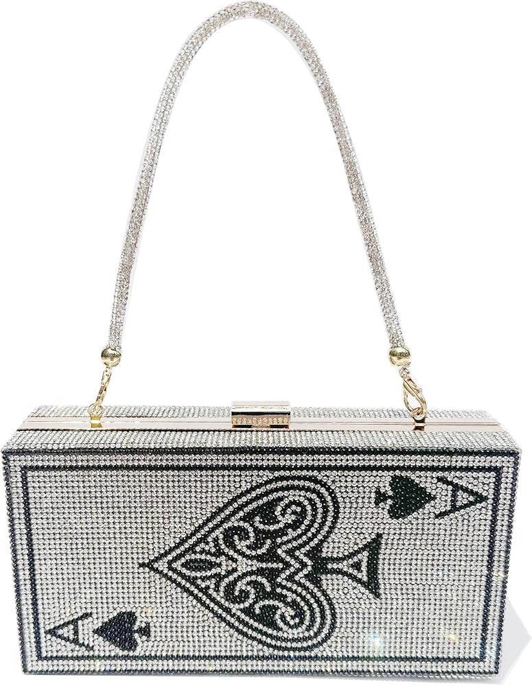 pearl&she Diamond Women Evening Handbags Purse Minaudiere Clutch Bag,Stack of Cash Dollars Crysta... | Amazon (US)