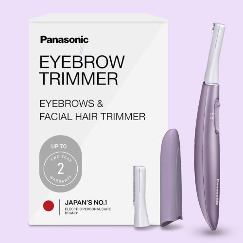 Panasonic Eyebrow & Facial Hair Trimmer for Women, Gentle Face Shaver for Peach Fuzz, Brows & Upper Lip, Flexible Head, Compact Battery-Operated Beauty Tool - ES-WF71-V | Amazon (US)