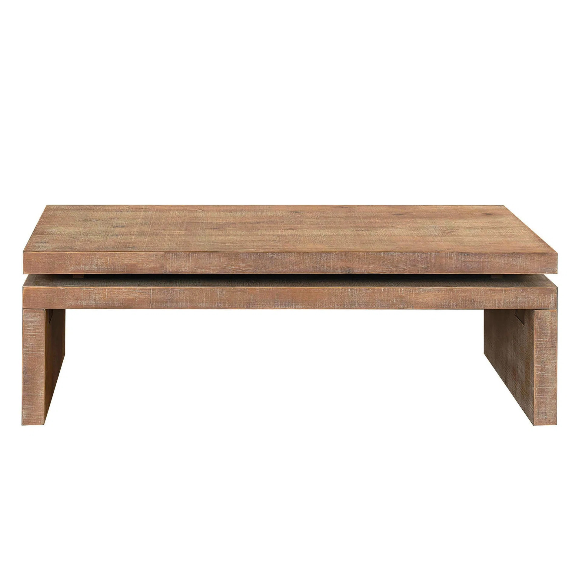 Rectangular Natural Wood Coffee Table, 46.75 In. Length X 23.82 Width 16.3 Height, Stylish Look 4... | Wayfair North America
