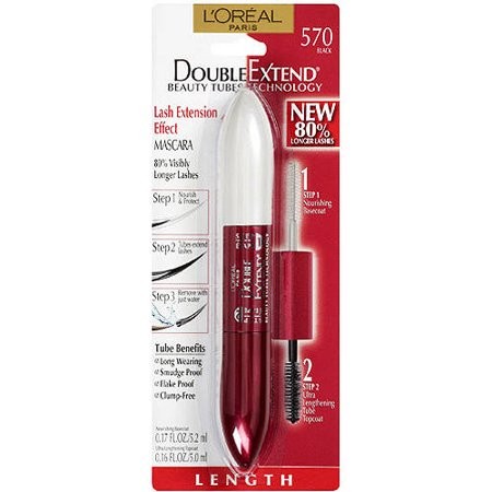 L'Oreal Paris Double Extend Beauty Tubes Lengthening Mascara, Black | Walmart (US)