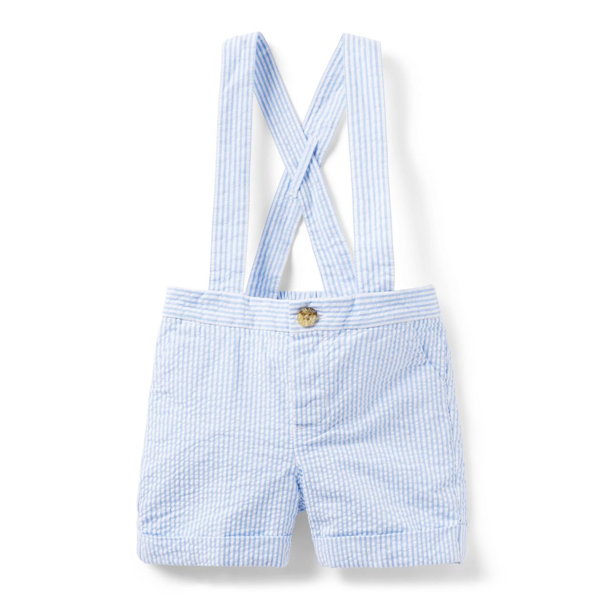 Baby Striped Seersucker Suspender Short | Janie and Jack