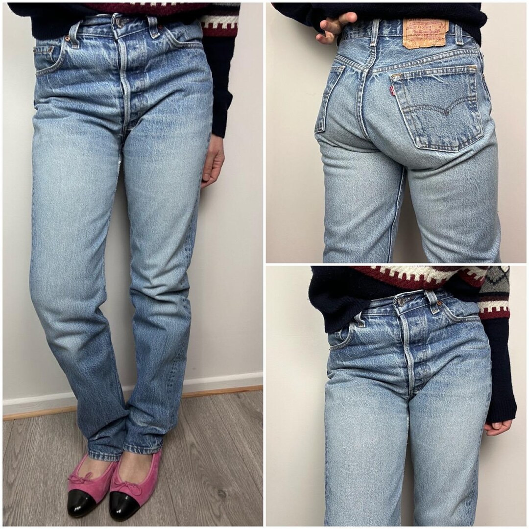 Levi’s 501 Vintage W27 L32 Jeans 501s Blue Stonewash Faded 90s Levis Straight Leg Buttonfly USA... | Etsy (US)