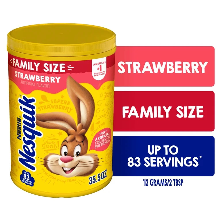Nestle Nesquik Strawberry Flavor Powder Drink Mix, 35.5 oz | Walmart (US)