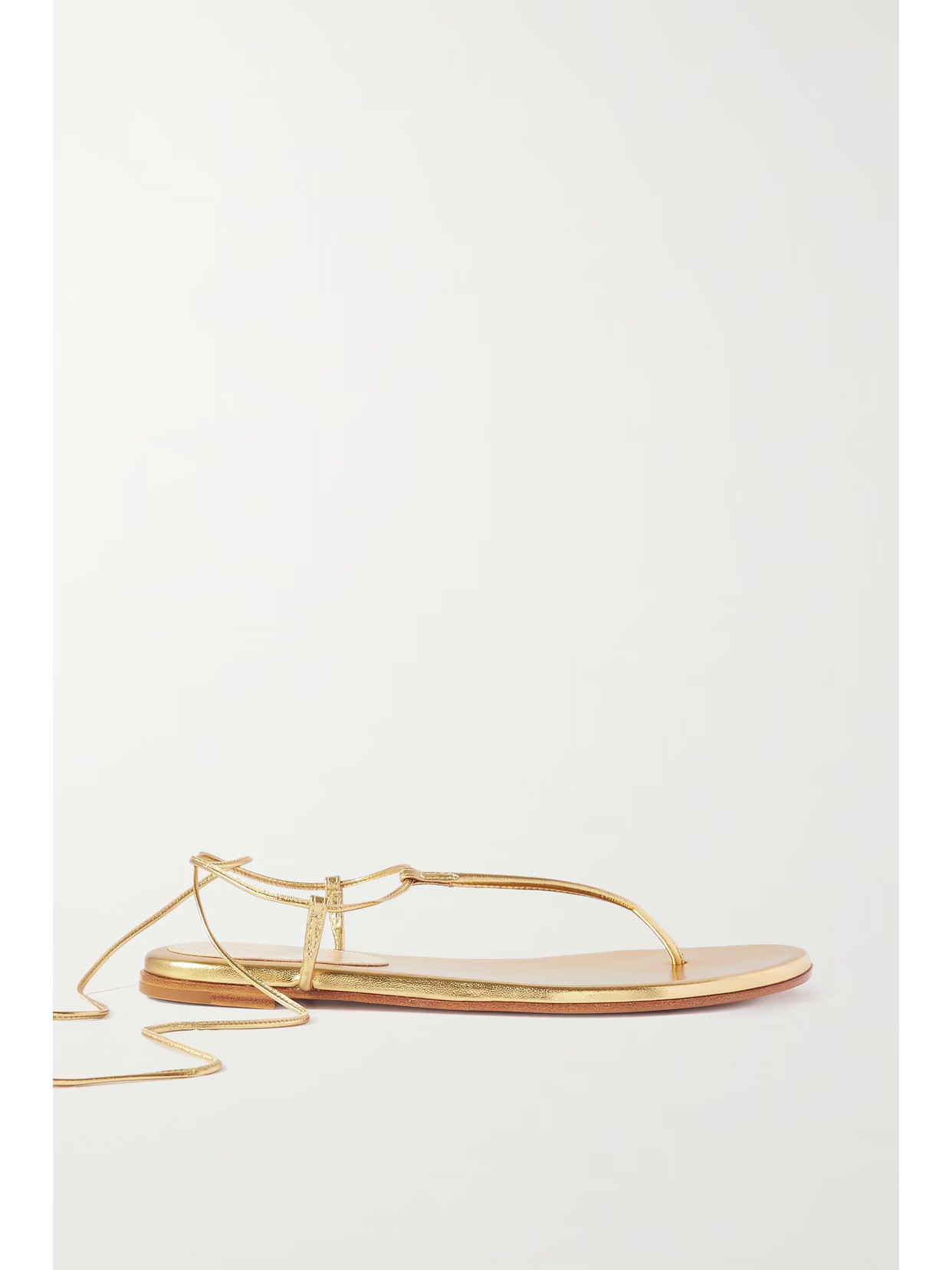 Gianvito Rossi - Gwyneth Metallic Leather Sandals - Gold | NET-A-PORTER (US)