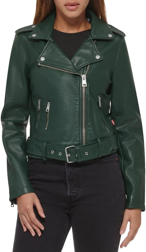 Levi's Women's Belted Faux Leather Moto Jacket (Regular & Plus Size) | Amazon (US)