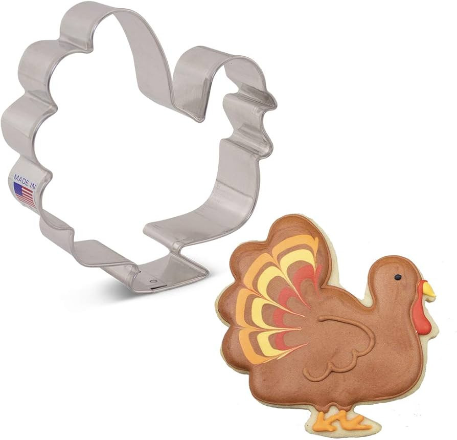 Thanksgiving Turkey Cookie Cutter, 3.75" Made in USA by Ann Clark | Amazon (US)