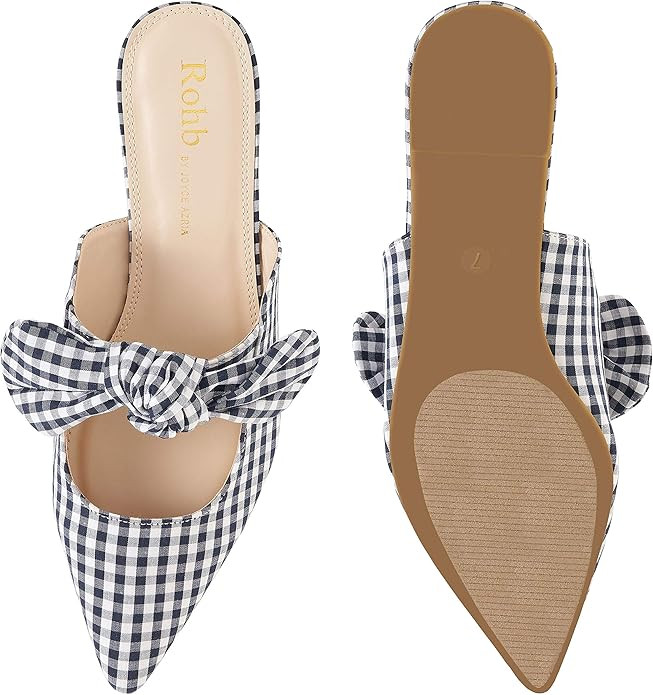 Rohb by Joyce Azria Maison, Soho & Jolie Pointed Toe Flat Backless Slip On Slide Mules for Women | Amazon (US)