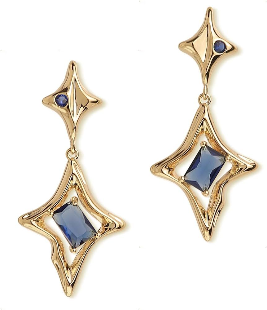Sonateomber Star Drop Dangle Earrings for Women Teen Girls - Trendy Unique Sparkly Rhinestone Hyp... | Amazon (US)