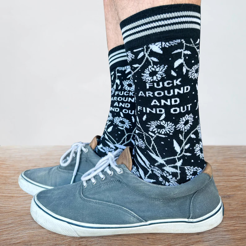Fuck Around and Find Out Mens Crew Socks - Etsy | Etsy (US)