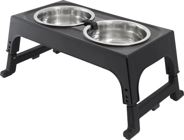 Frisco Stainless Steel Bowls with Adjustable Elevated Holder, Large: 7 cup | Chewy.com