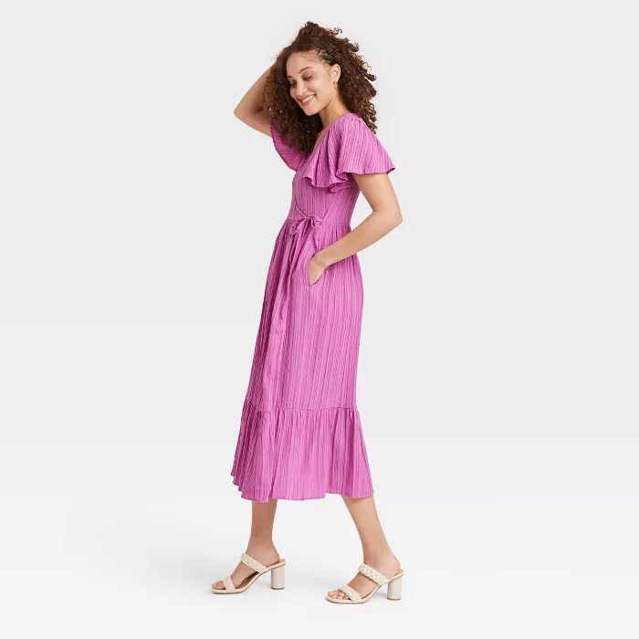 Women's Flutter Short Sleeve Wrap Dress - A New Day™ | Target