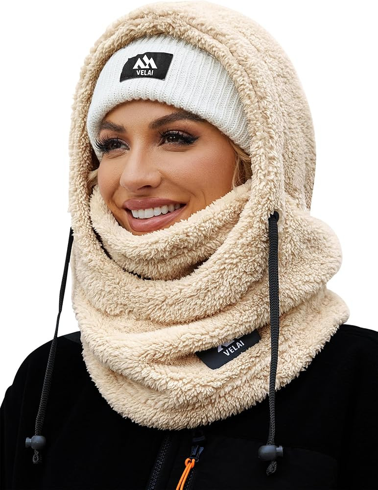 Balaclava Fleece Ski Mask for Men Women Winter Face Masks Windproof Hooded Scarf Cold Weather Hat... | Amazon (US)