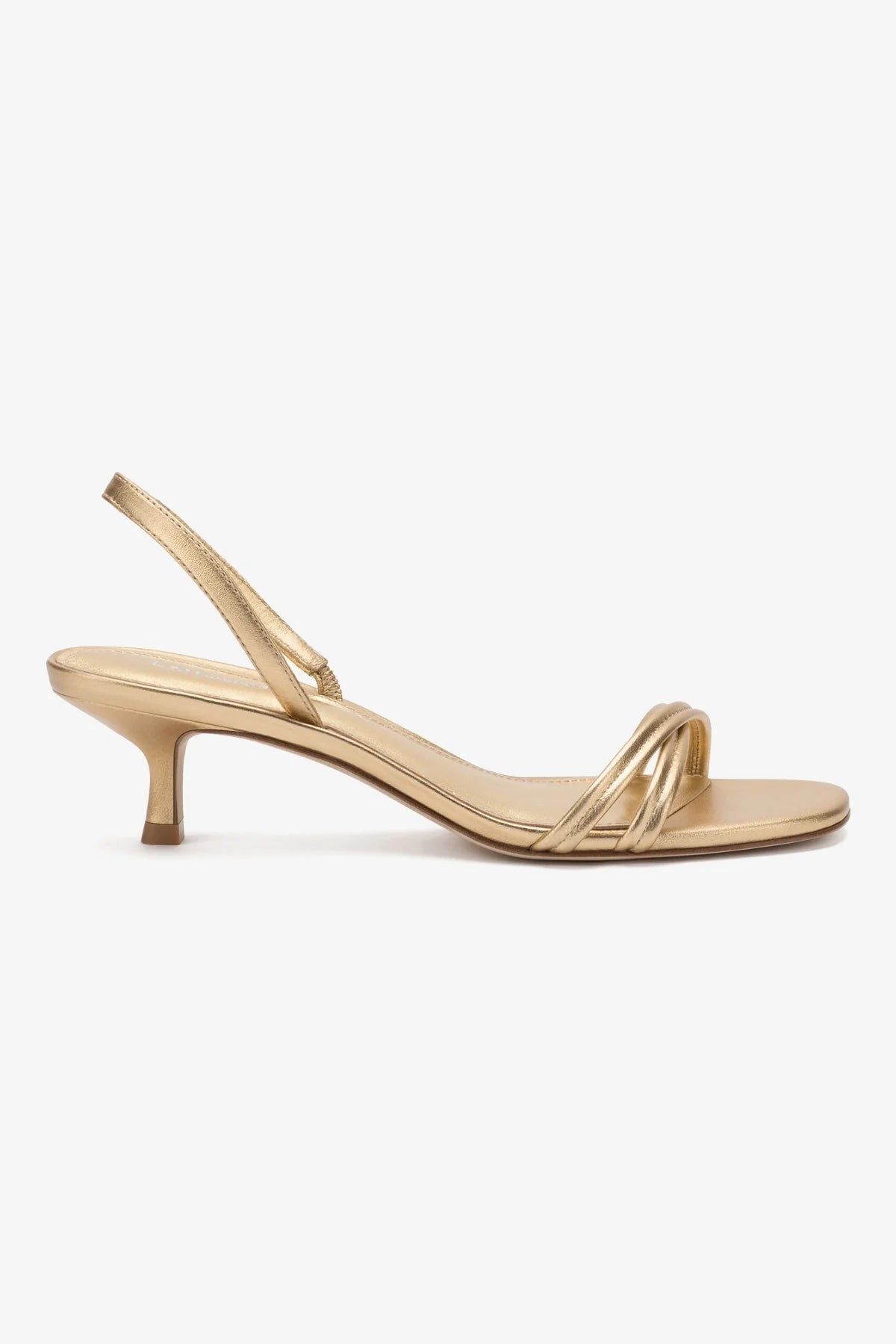 Mini Annie Sandal In Gold Metallic Leather | Larroude