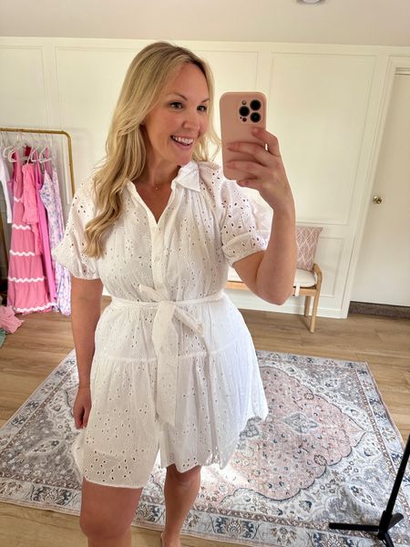 Wearing a medium, love this sweet little eyelet dress. Would be perfect for work and anything bridal!! 

#LTKmidsize #LTKworkwear #LTKstyletip
