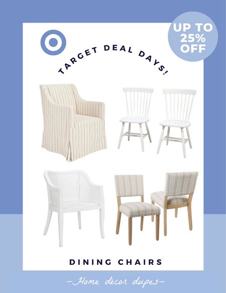 Todays the LAST DAY for Target Deal days!! Get up to 25% OFF on select dining chairs! Linked some favorites here like these Serena & Lily Tucker chair DUPES that are a pair for $157! Comes in multiple colors too! More linked 🤍

#LTKsalealert #LTKhome #LTKfamily