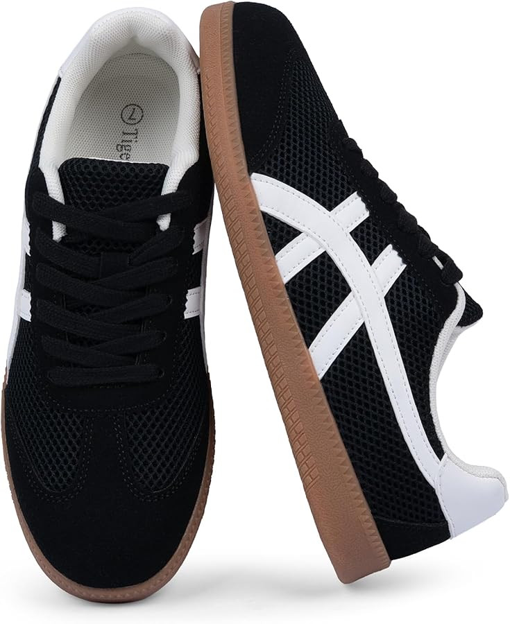 Casual Sneakers for Women Lace Up Tennis Shoes Non Slip Women's Fashion Sneakers, Trendy and Comf... | Amazon (US)