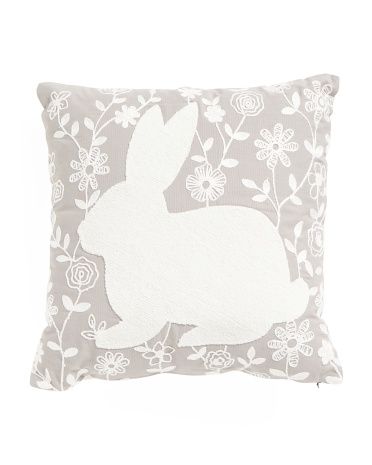 18x18 Embroidered Bunny Pillow | TJ Maxx