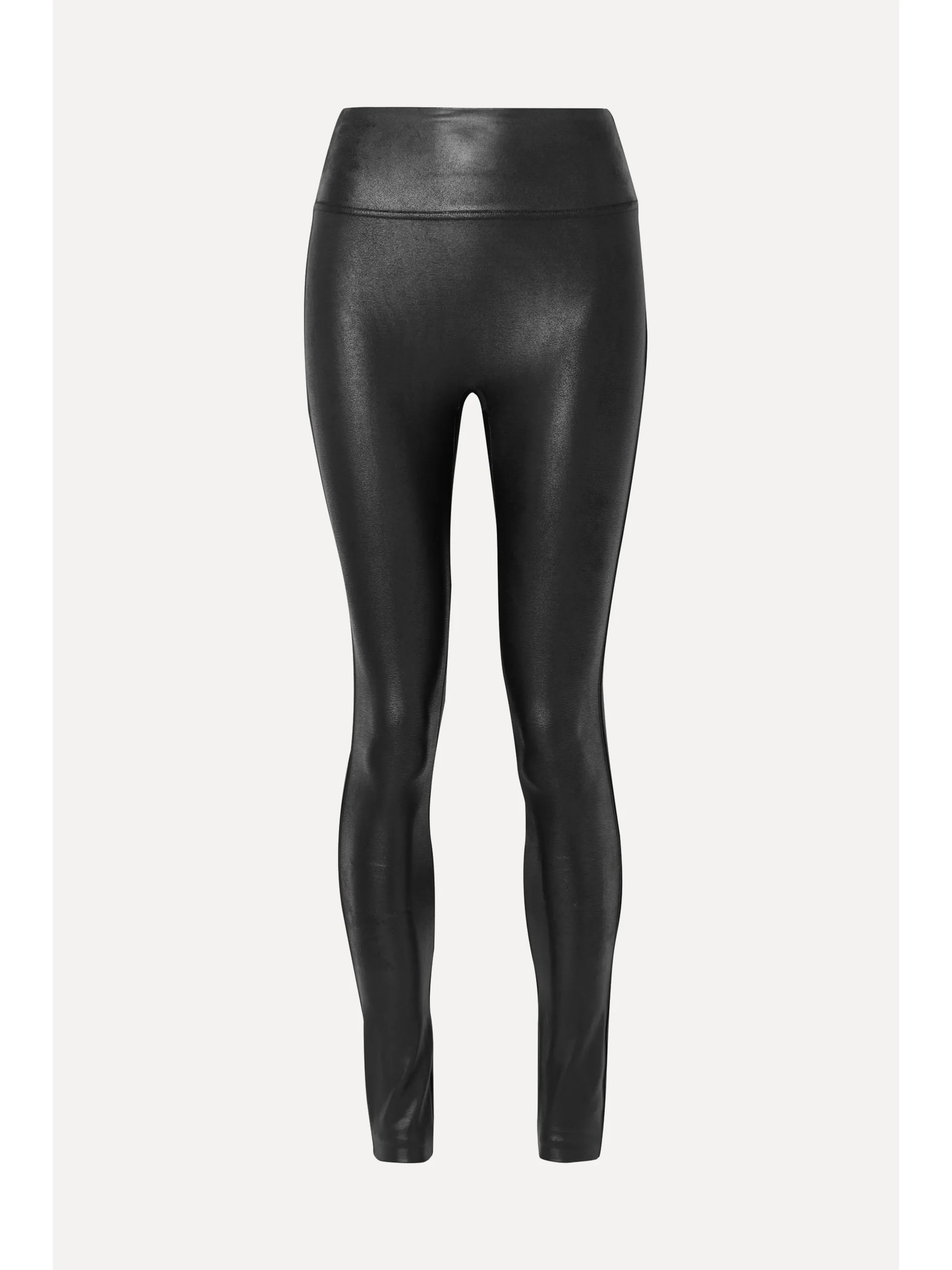 Black Faux stretch-leather leggings | Spanx | NET-A-PORTER | NET-A-PORTER (US)