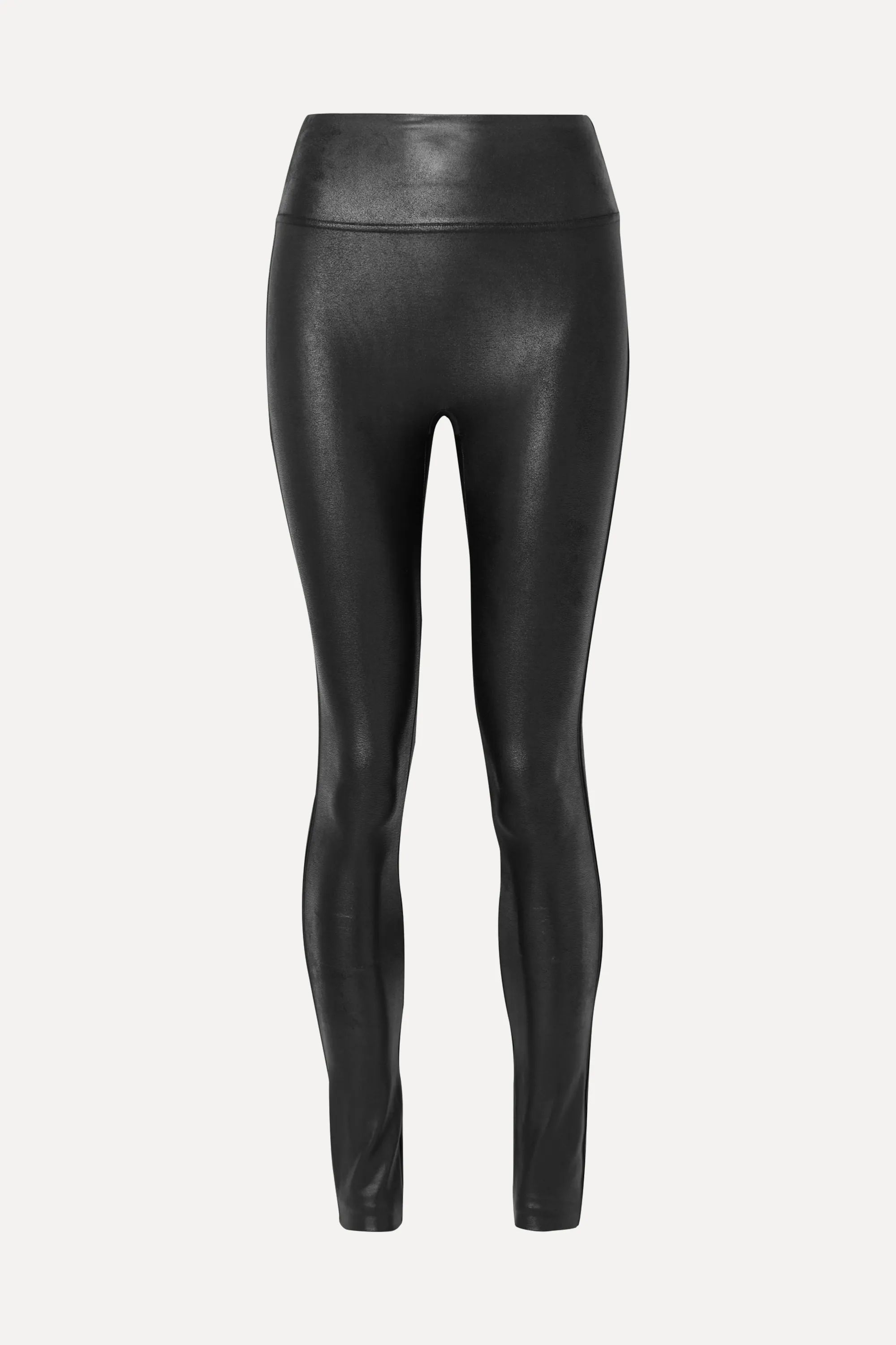 Black Faux stretch-leather leggings | Spanx | NET-A-PORTER | NET-A-PORTER (US)