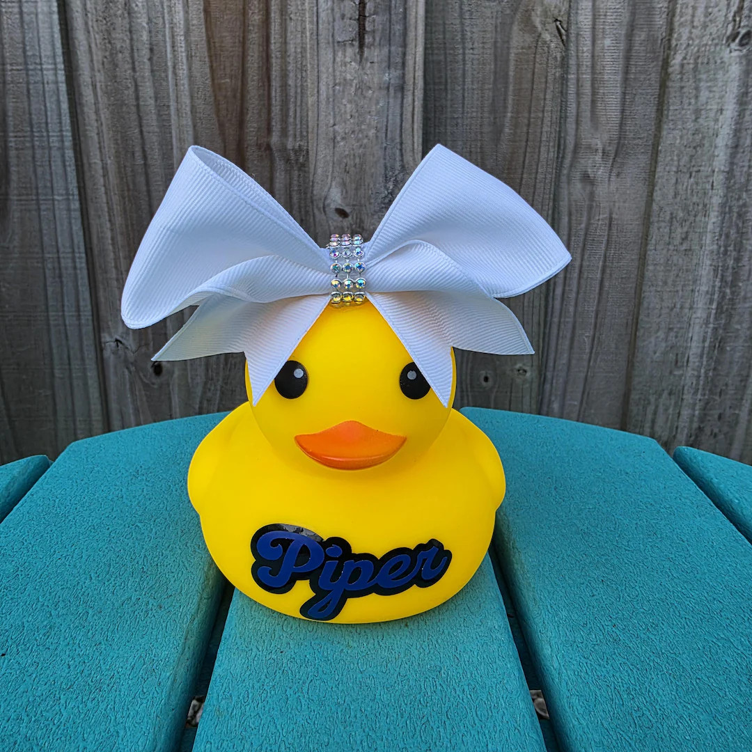 Good Luck Cheer Rubber Duck - personalized name or team name with Rhinestone Bow | Etsy (US)