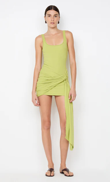 LANA DRAPE MINI DRESS - LIME | Bec & Bridge (Global)