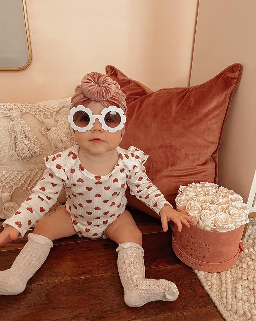 DRESHOW Turban Hat for Baby Infant Cap Hats with Bow Knot Soft Cute Nursery Beanie | Amazon (US)