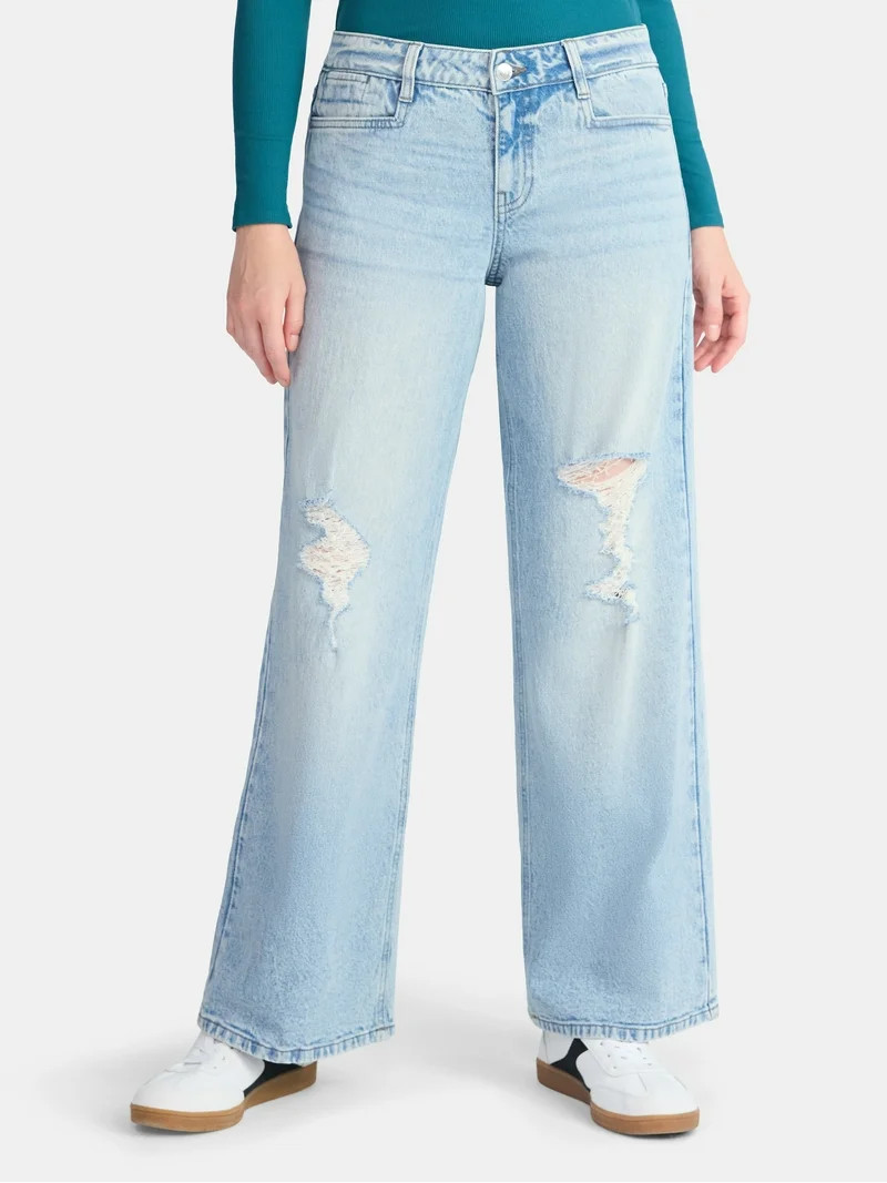 No Boundaries Distressed Denim Jeans, 30'' Inseam, Women’s | Walmart (US)